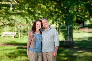 Father with his daughter looking at the camera