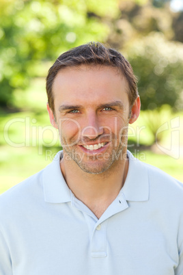 Man smiling in the park
