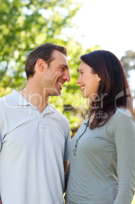 Lovely couple in the park