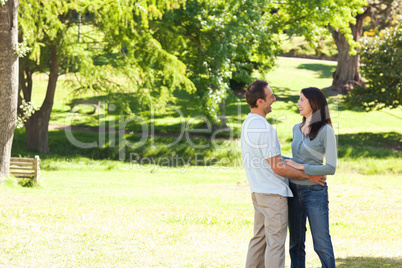 Beautiful lovers in the park