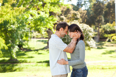 Beautiful lovers in the park