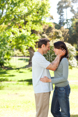 Beautiful lovers in the park