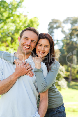 Beautiful couple in the park