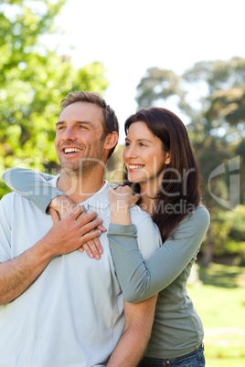 Beautiful couple in the park