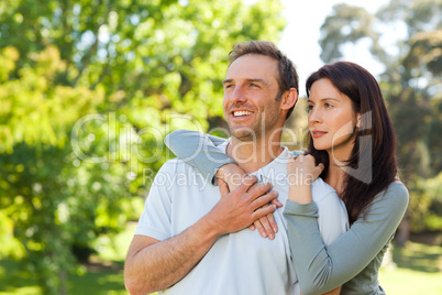 Beautiful couple in the park