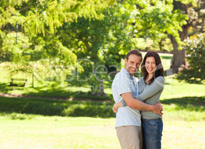 Pretty couple in the park