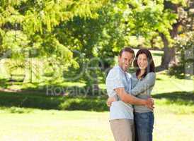 Pretty couple in the park