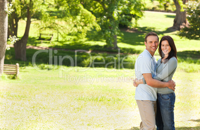 Beautiful couple in the park