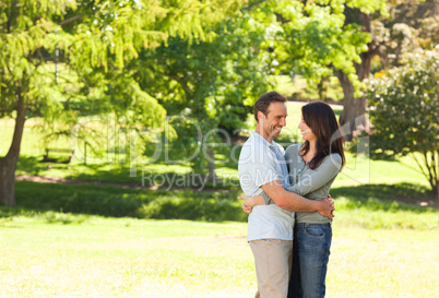 Pretty couple in the park