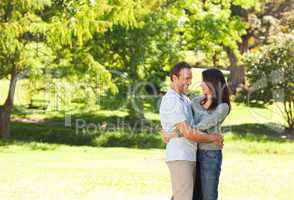 Pretty couple in the park