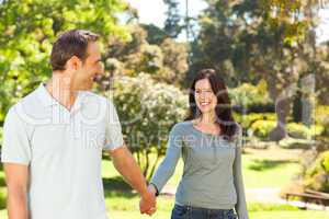 Pretty couple in the park