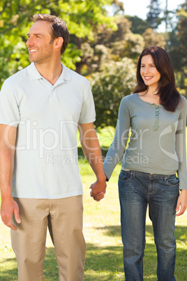 Pretty couple in the park