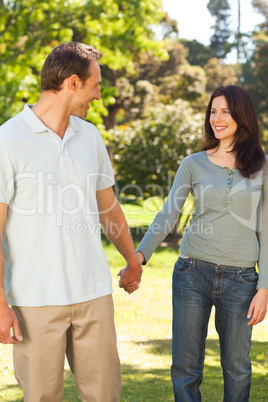 Pretty couple in the park