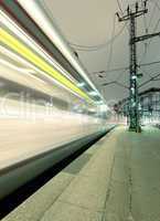 Traffic with high dynamic motion blur outdoor speed train