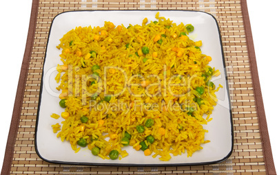 Rice with peas and corn