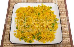 Rice with peas and corn