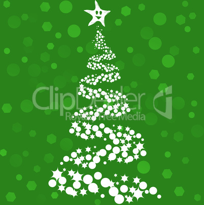 Abstract christmas tree on green background.eps