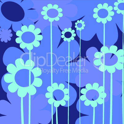 Blue flowers background