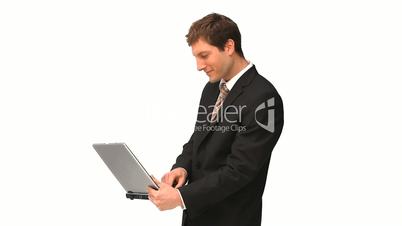 Geschäftsfrau mit Laptop