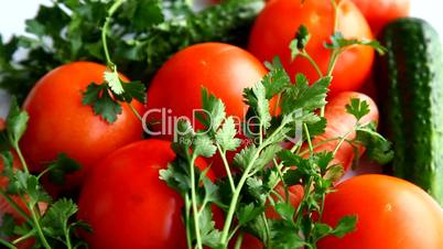 Tomatoes and cucumbers