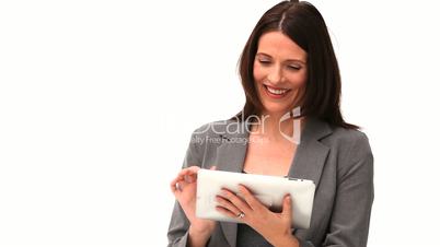 Geschäftsfrau mit iPad