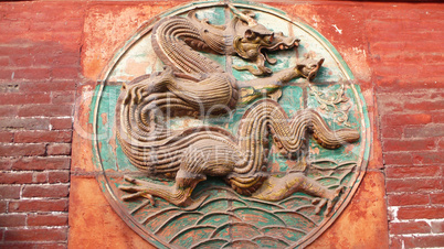 Ancient carvings of dragon
