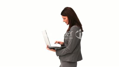 Frau mit Laptop