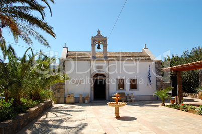 Orthodox Church in the middle of resort, Crete, Greece