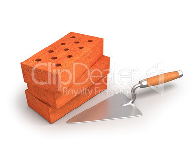 Bricks and trowel