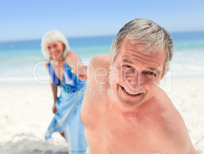 Happy couple on the beach