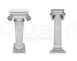 Marble columns two views