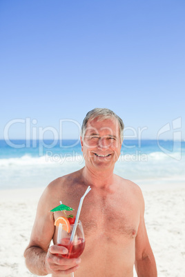 Senior man with his cocktail