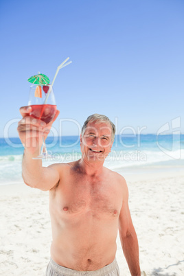 Senior man with his cocktail