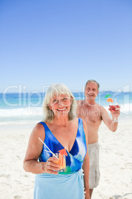 Radiant couple on the beach