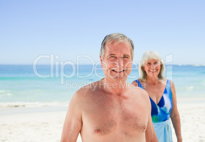 Radiant couple on the beach