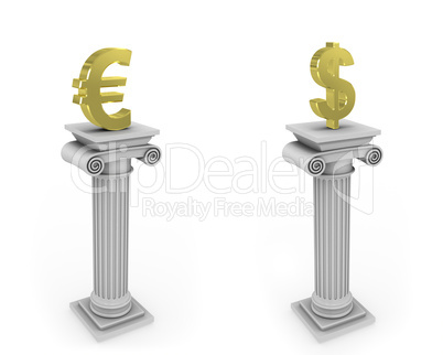 Column with currency sign