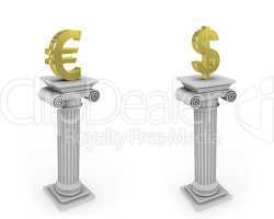 Column with currency sign