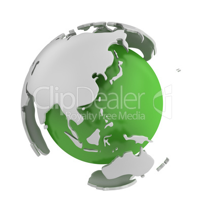Abstract green globe, Asia