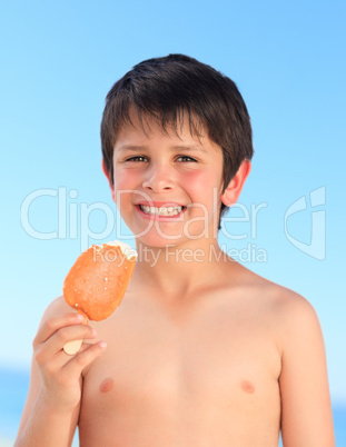 Boy eating an ice cream