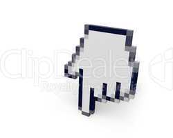 Hand cursor standing right view