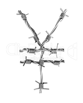 Barbed wire alphabet, yen symbol