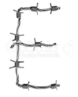 Barbed wire alphabet, E