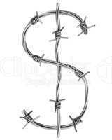 Barbed wire alphabet, dollar symbol