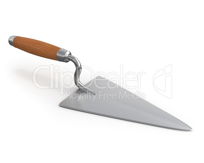 3D new construction trowel with wooden hand