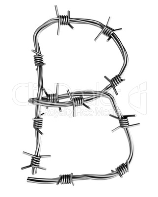 Barbed wire alphabet, B