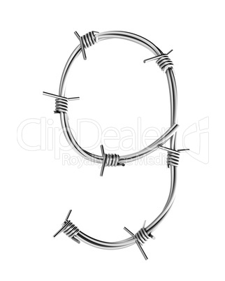 Barbed wire alphabet, 9