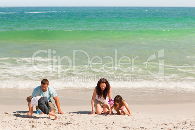 Family on the sand