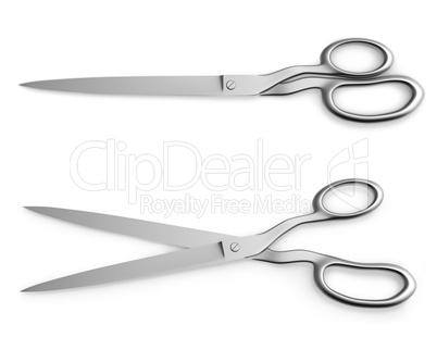 Scissors closed and opened