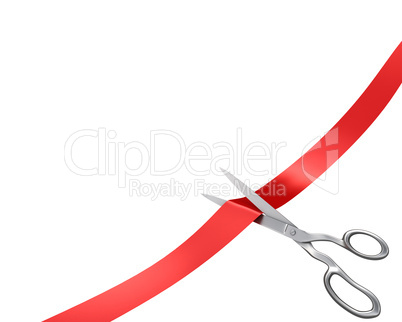 Scissors cut ribbon, corner version