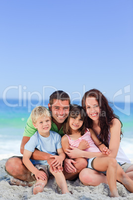 Portrait of a family at the beach